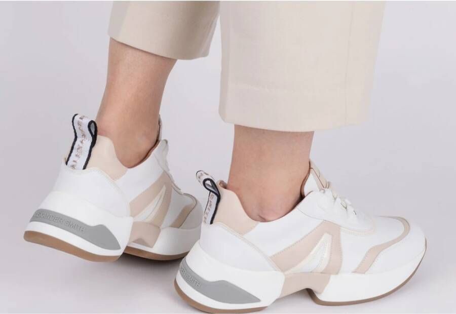 Alexander Smith Moderne Marmer Wit Beige Sneaker White Dames