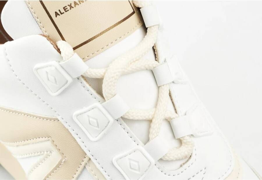 Alexander Smith Moderne Marmer Wit Beige Sneaker White Dames