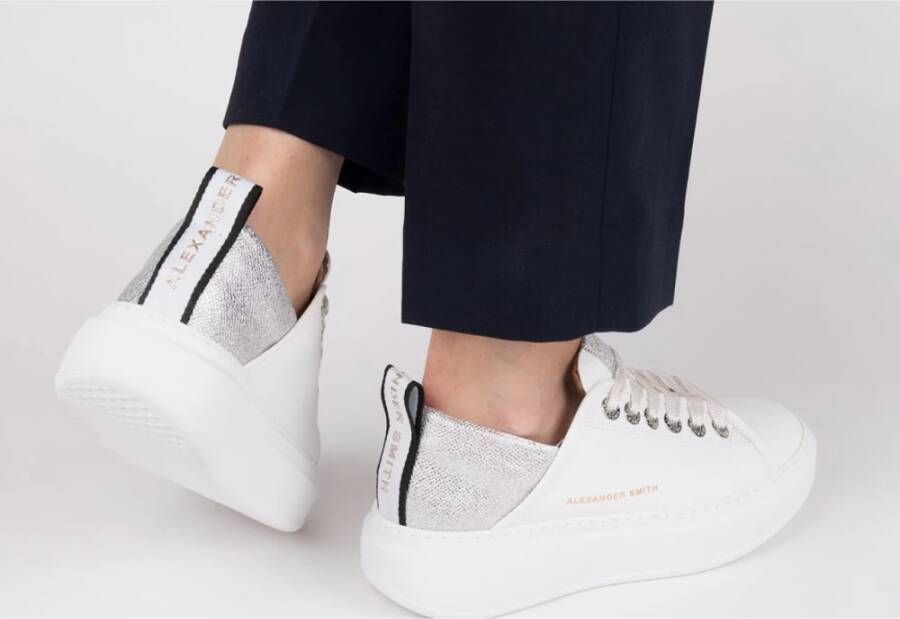 Alexander Smith Sportieve Wit Zilver Sneakers White Dames