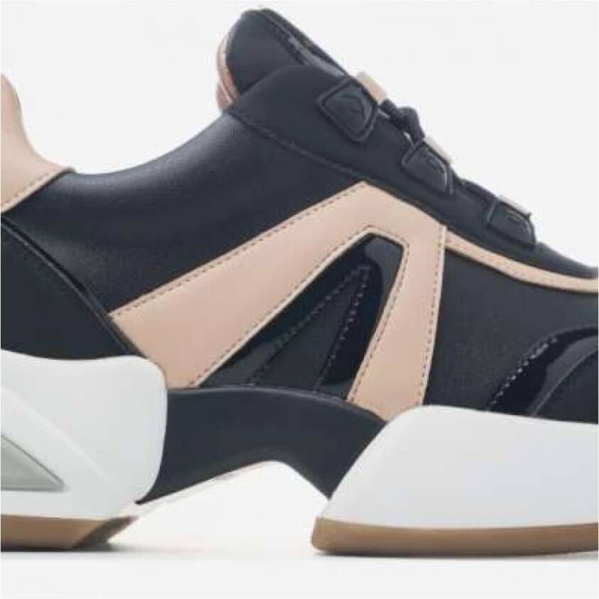 Alexander Smith Moderne Marmer Sneaker in Zwart en Nude Beige