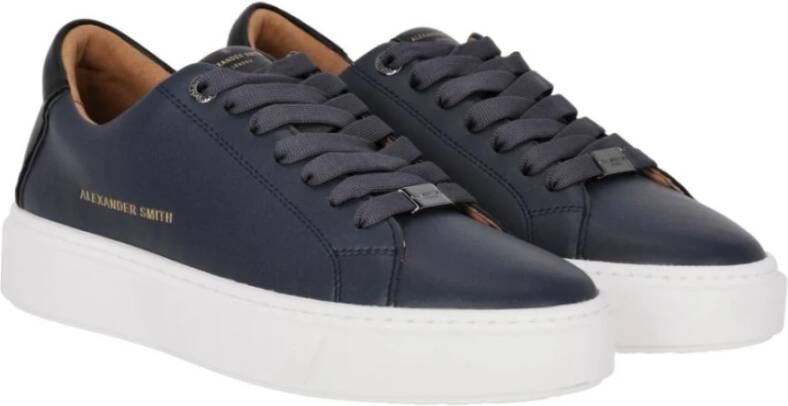 Alexander Smith Blauwe Lage Sneakers met Logo Blauw Heren