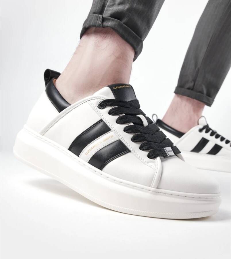 Alexander Smith Wembley Groene Sneakers met Zwarte Details White Heren