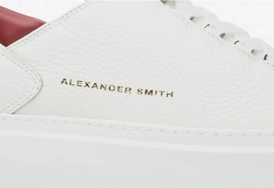 Alexander Smith Wembley Wit Rood Leren Sneakers White Heren