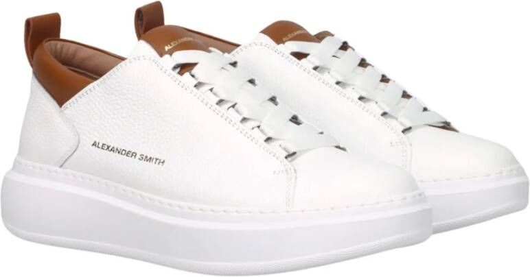 Alexander Smith Wembley Sneakers met Contrastdetails White Heren