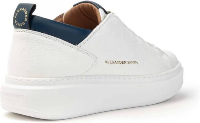 Alexander Smith Wembley Wit Blauw Leren Sneakers White Heren