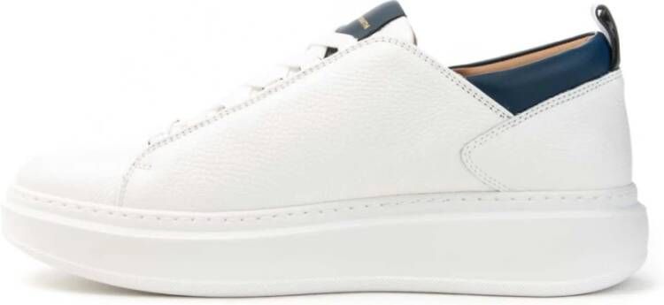 Alexander Smith Wembley Wit Blauw Leren Sneakers White Heren