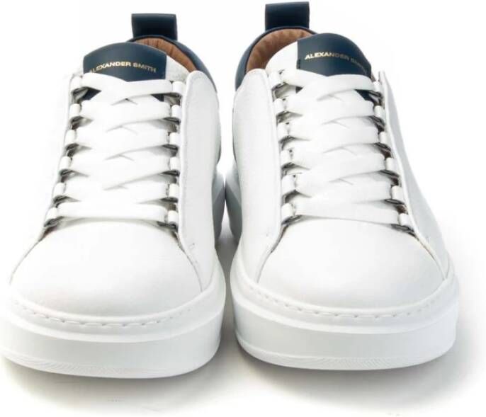 Alexander Smith Wembley Wit Blauw Leren Sneakers White Heren