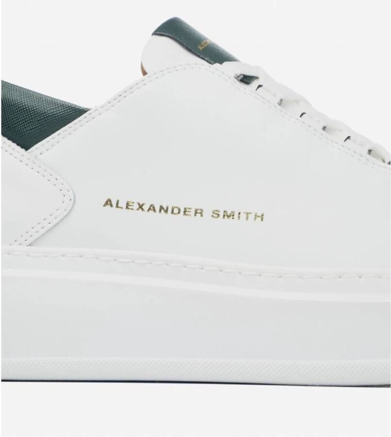Alexander Smith Wembley Wit Groen Leren Sneakers White Heren