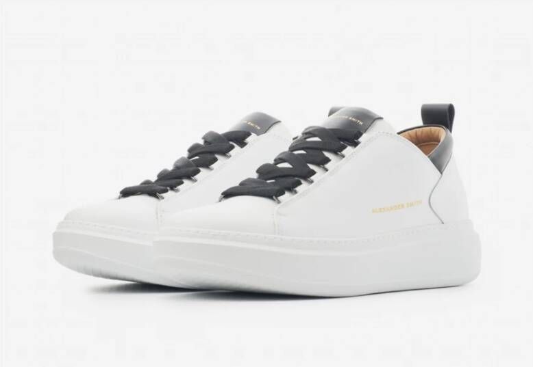 Alexander Smith Wembley Wit Zwart Leren Sneakers White Heren