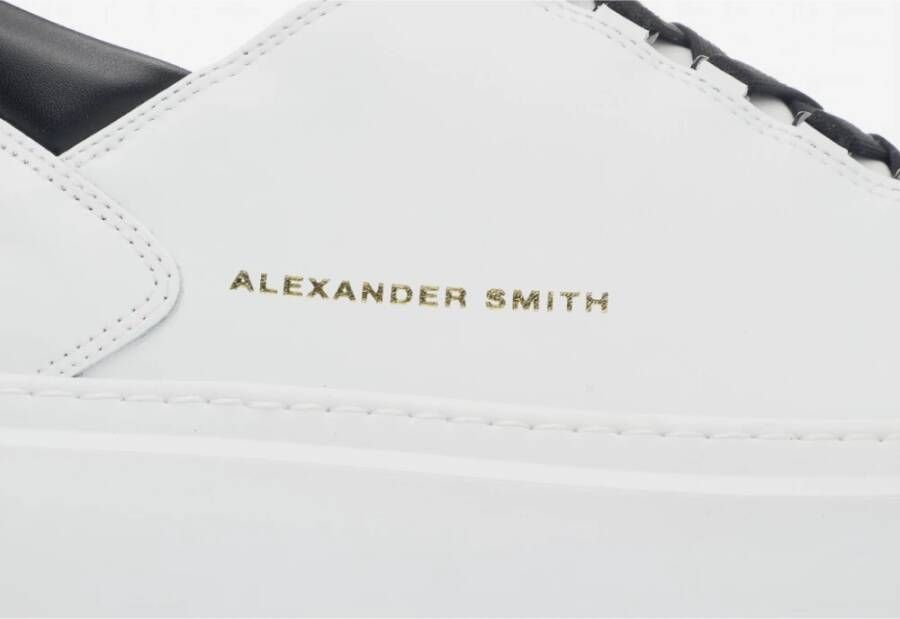 Alexander Smith Wembley Wit Zwart Leren Sneakers White Heren