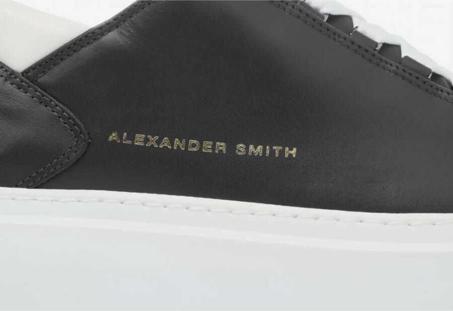 Alexander Smith Wembley Zwart Wit Leren Sneakers Black Heren