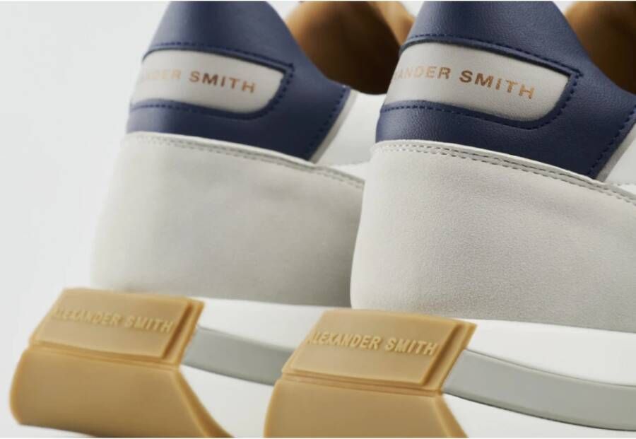 Alexander Smith Wit Blauw Grijs Runner Sneakers White Heren
