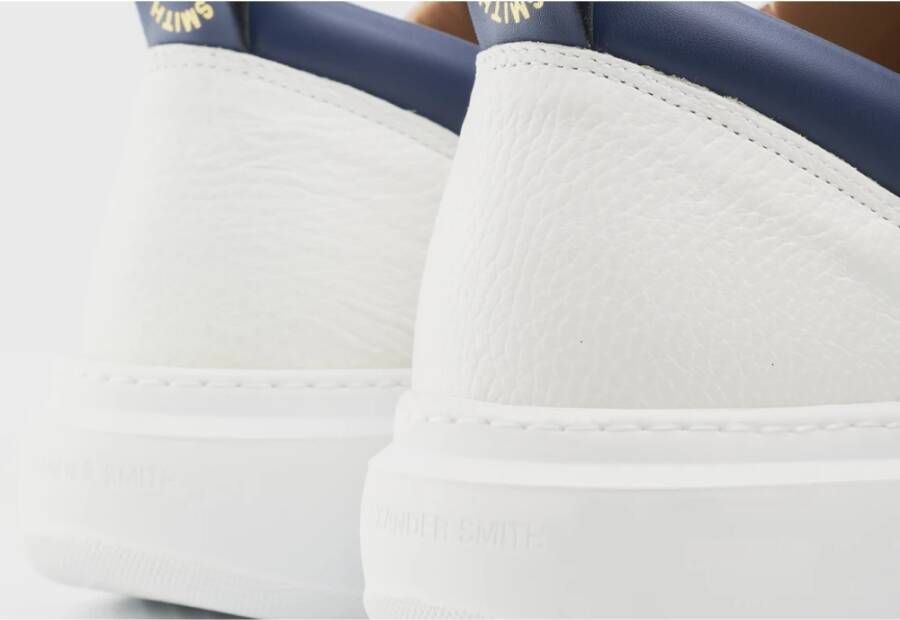 Alexander Smith Wit Blauw Leren Sneakers Wembley Model White Heren