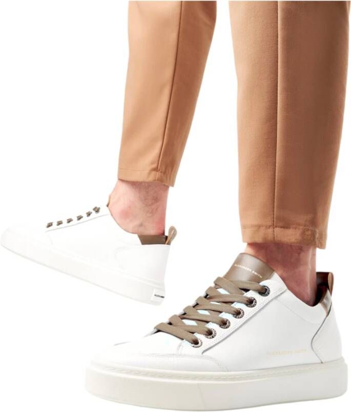 Alexander Smith Wit Bruin Bond Man Sneaker White Heren