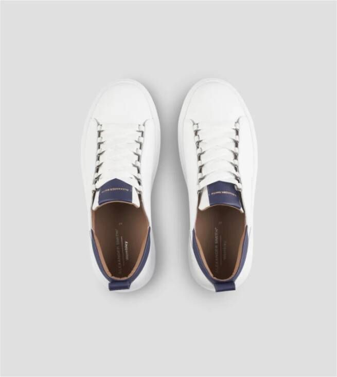 Alexander Smith Witte Blauwe Leren Sneakers Wembley Man