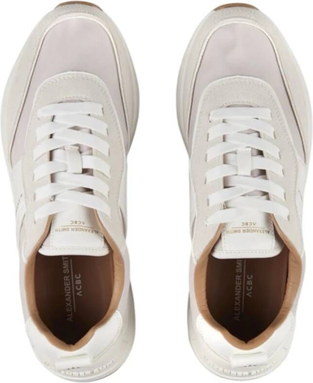 Alexander Smith Witte Eco-Dover Sneaker met RePET Inzetstukken