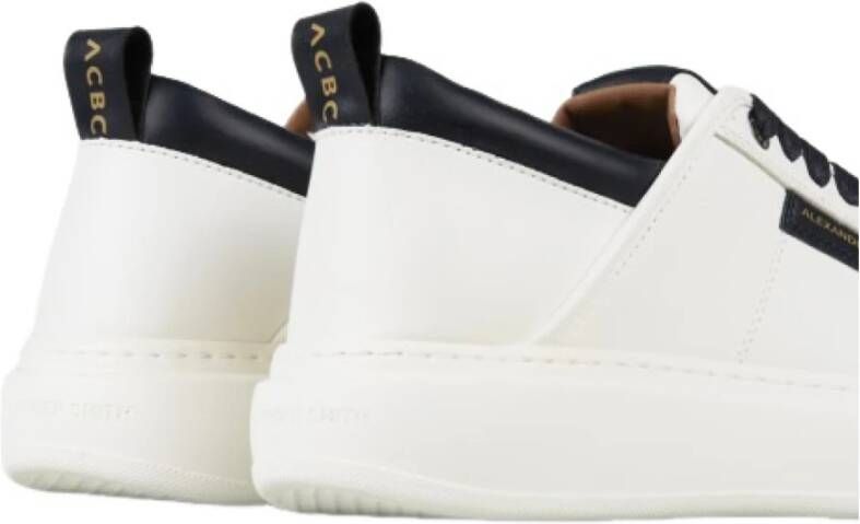 Alexander Smith Witte EcoWembley Sneakers met Blauwe Hiel