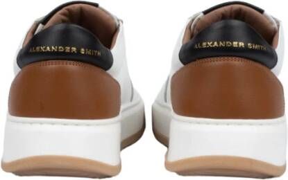 Alexander Smith Witte en Blauwe Sneakers