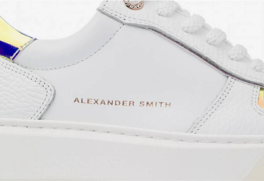 Alexander Smith Wit Iride Perzik Leren Sneakers White Dames