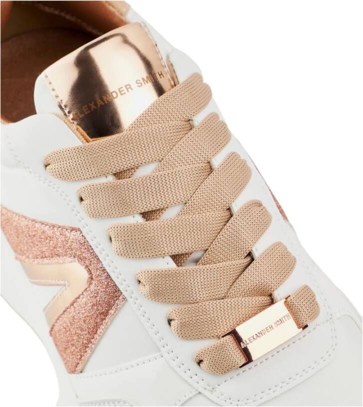 Alexander Smith Witte Koperen Sneaker voor Vrouwen White Dames