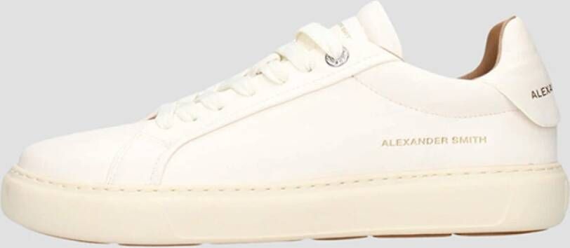 Alexander Smith Witte leren sneakers met uitneembare binnenzool