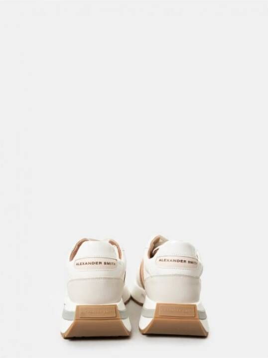 Alexander Smith Witte Leren Sneakers voor Verhoogde Stijl