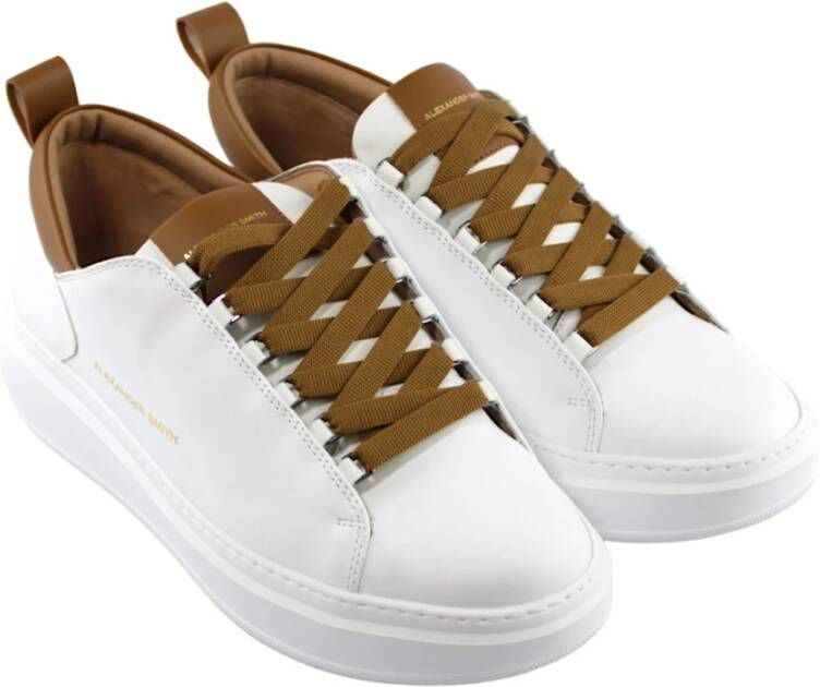 Alexander Smith Witte Leren Sneakers White Dames