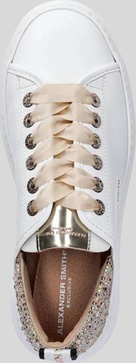 Alexander Smith Witte perzik sneakers met verstevigde hiel