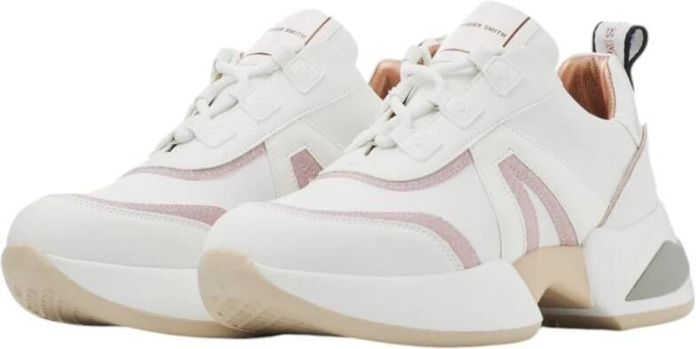 Alexander Smith Witte Roos Marmer Sneakers voor Vrouwen White Dames