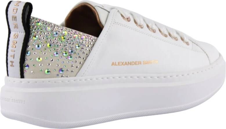 Alexander Smith Witte Swarovski Kristal Sneakers White Dames