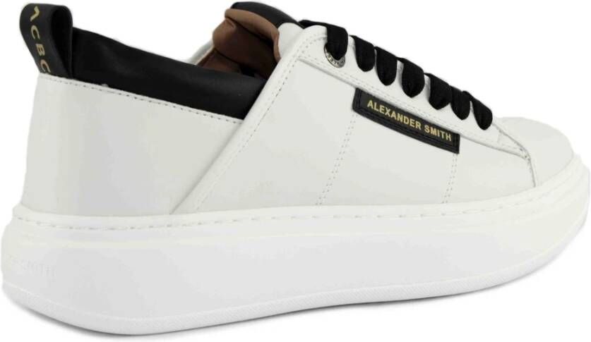 Alexander Smith Zwart en witte sneakers White Heren