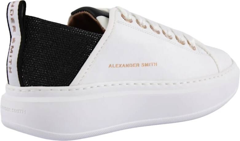 Alexander Smith Zwart en witte sneakers White Heren