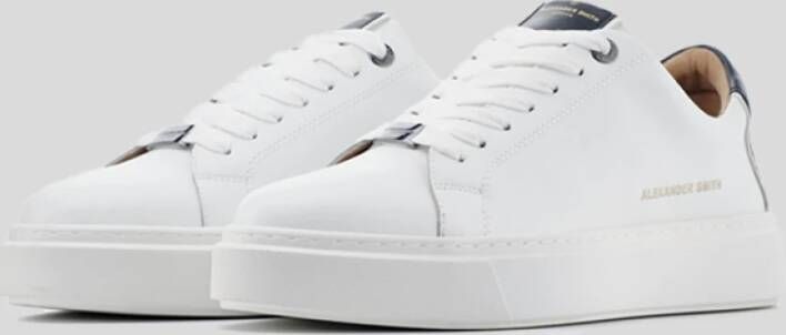 Alexander Smith Zwarte leren sneakers White Heren