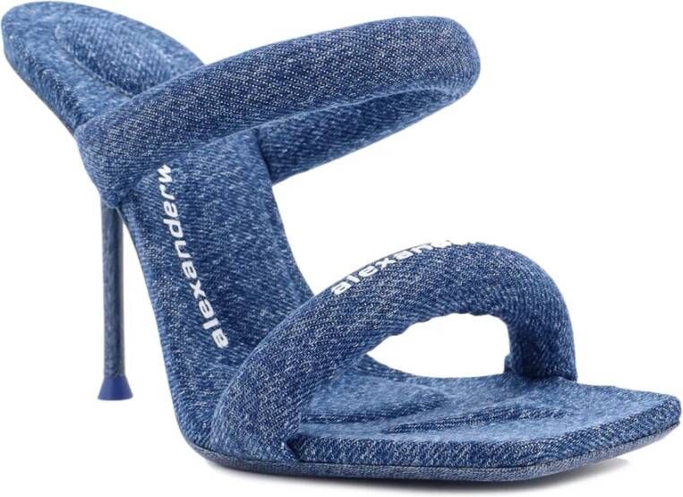 alexander wang Blauwe Sandalen met Vierkante Neus Blue Dames