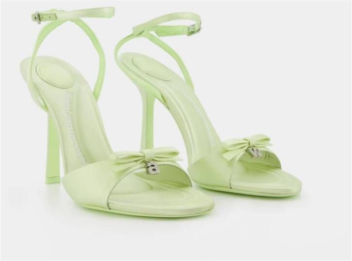 alexander wang Dahlia 105 Bow Sandals in Green Satin Groen Dames