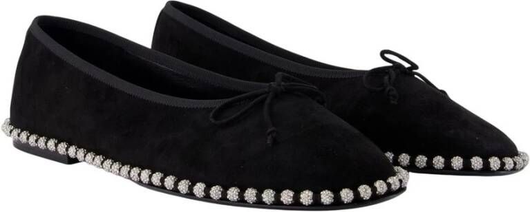 Alexander Wang Zwarte leren ballerina met ballchain detail