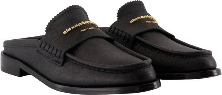 Alexander Wang Zwarte Leren Carter Slides Muiltjes
