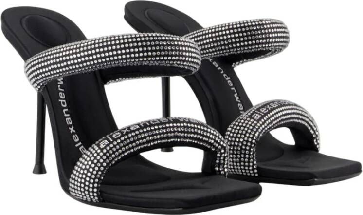Alexander Wang Zwarte Leren Hakken Muiltjes Sandalen