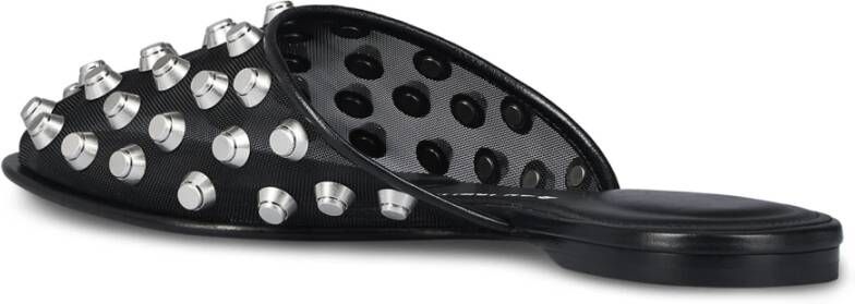 Alexander Wang Zwarte Platte Pantoffels Sandalen