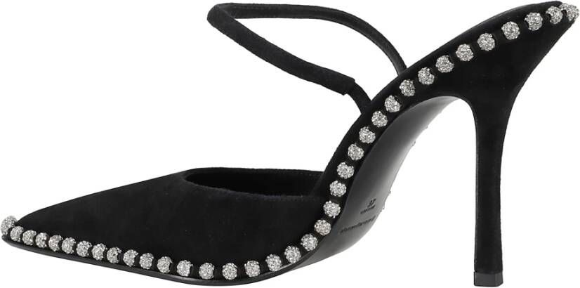 Alexander Wang Zwarte Suède Slingback Pump met Stenen