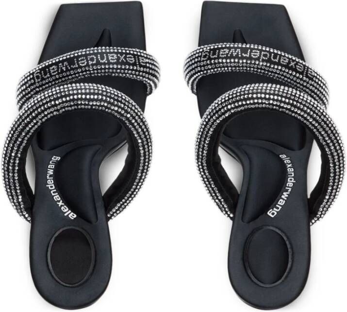 Alexander Wang Zwarte Zijde & Nylon Sandalen