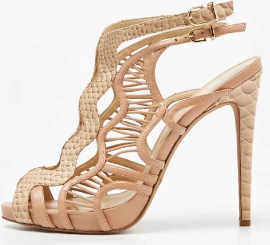 Alexandre Birman Pre-owned Leather sandals Beige Dames