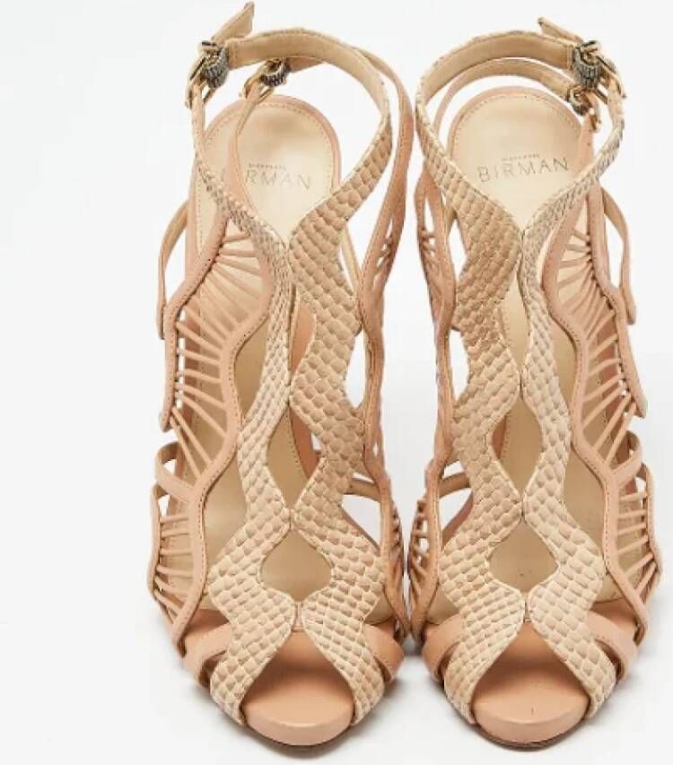 Alexandre Birman Pre-owned Leather sandals Beige Dames