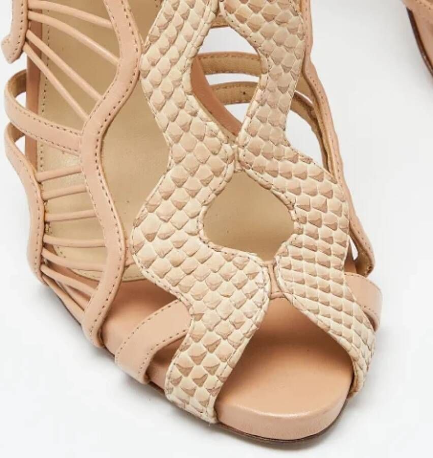 Alexandre Birman Pre-owned Leather sandals Beige Dames