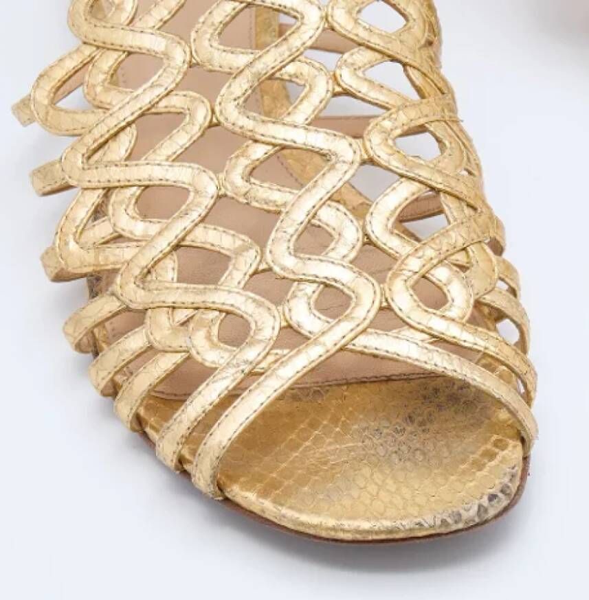 Alexandre Birman Pre-owned Leather sandals Yellow Dames