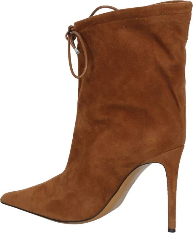Alexandre Vauthier Bruine Suède Enkellaarzen voor Vrouwen