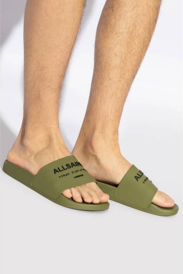 AllSaints Rubber slides Underground Green Heren