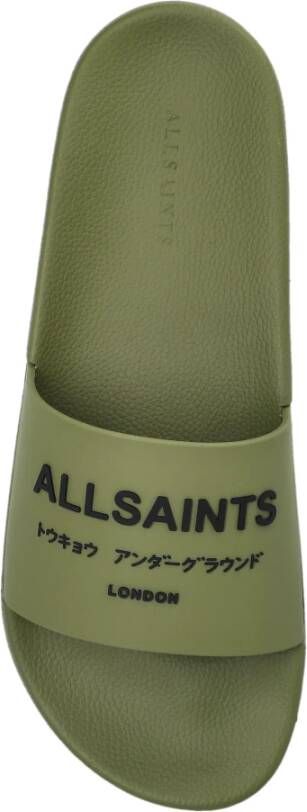 AllSaints Rubber slides Underground Green Heren