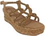 Alma en Pena Beige Casual Dames Sandalen Hennepzool Beige Dames - Thumbnail 5