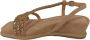 Alma en Pena Beige Casual Suède Damessandalen Beige Dames - Thumbnail 6